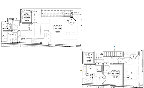 Floor plan for 2 beds, 1.5 baths, 905 sqft